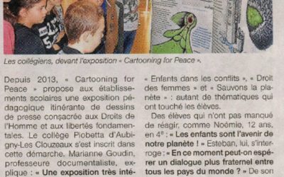 Article Ouest-France sur l’exposition -Dessins pour la paix-