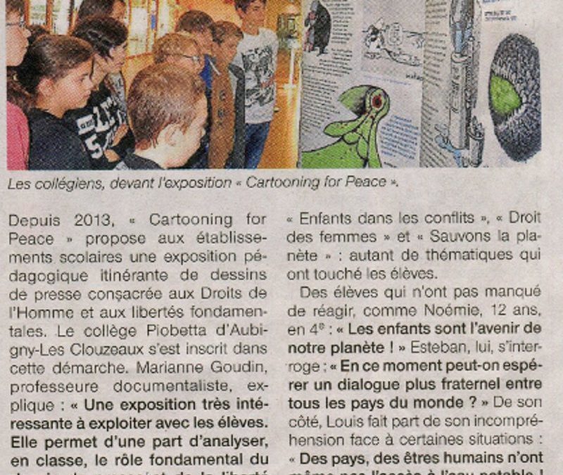 Article Ouest-France sur l’exposition -Dessins pour la paix-